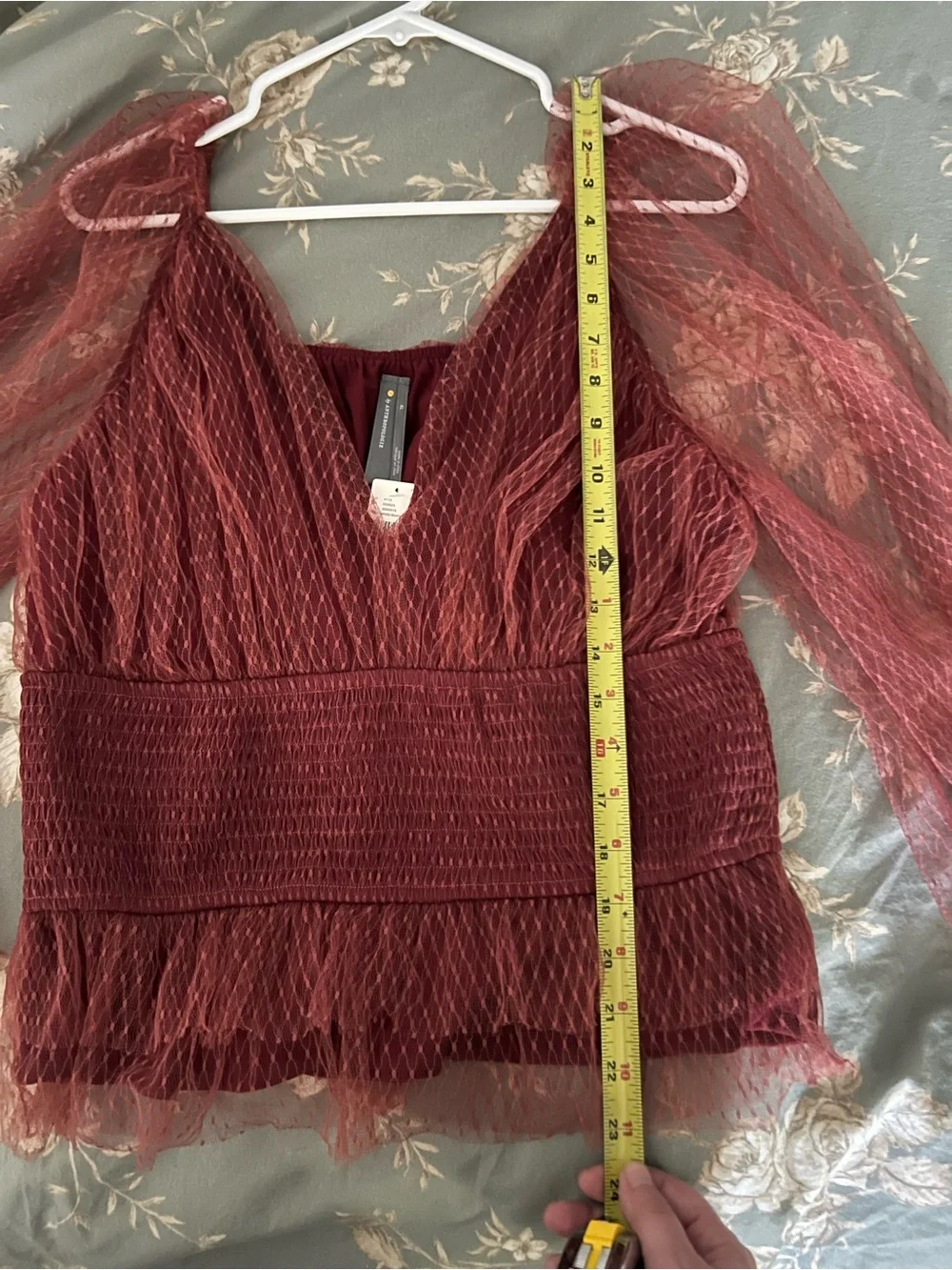 NWT Anthropologie Women's Burgundy Blouse